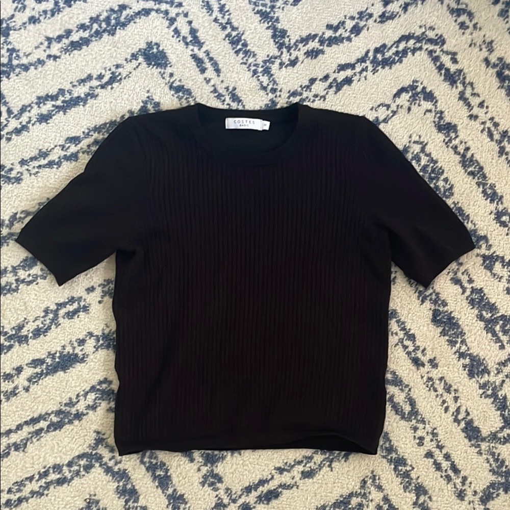 COS Black Textured Knit Top